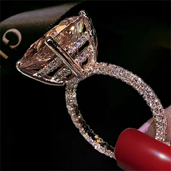 Champagne Cubic Zirconia Ring - Picture 4 of 11